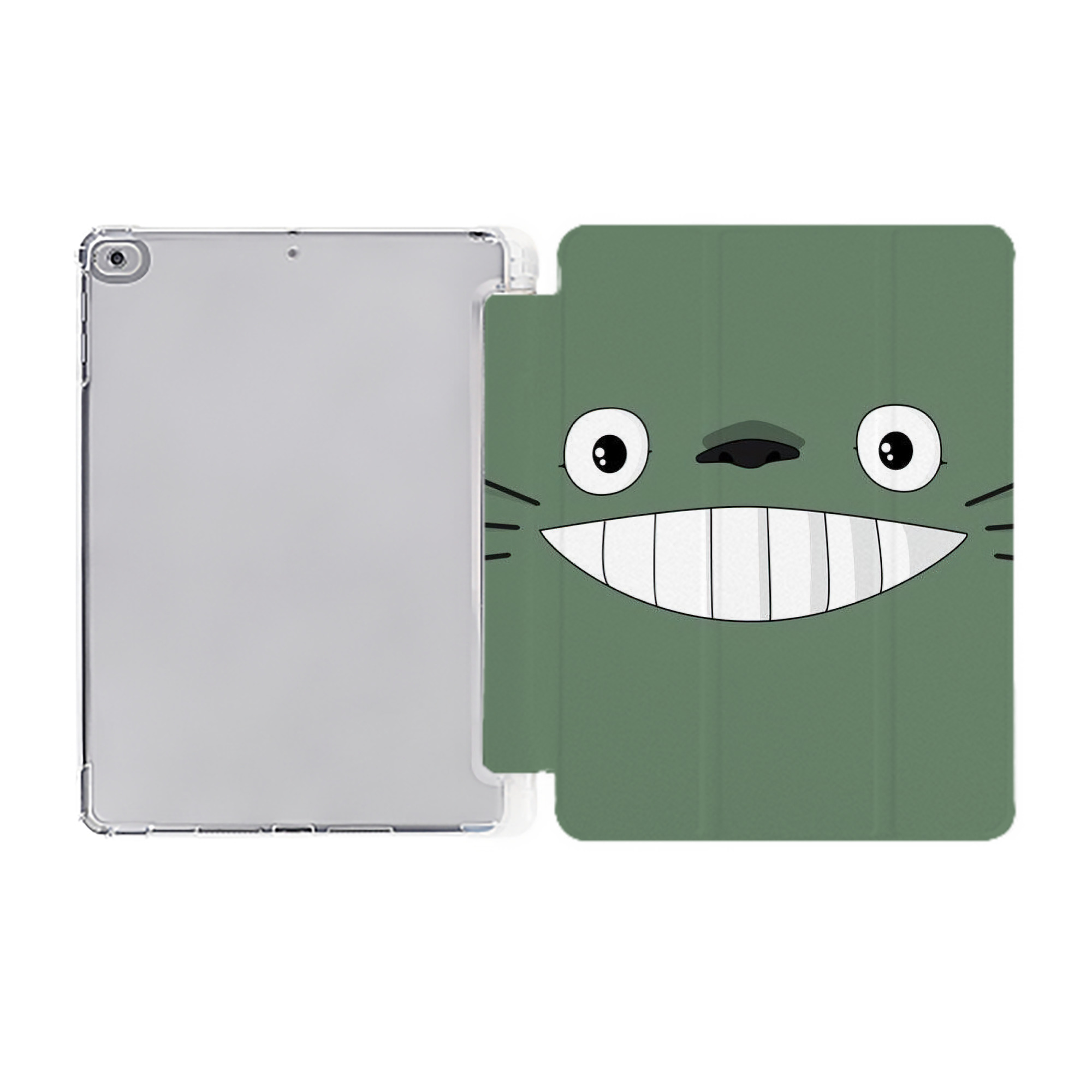 （画像用） となりのトトロ 草壁メイ 草壁サツキ My Neighbor Totoro Satsuki Kusakabe Mei Kusakabe IPad ケース ペン収納付き 三つ折りスタンド PUレザー×シリコン 対応機種9.5/10.5/10.9インチ